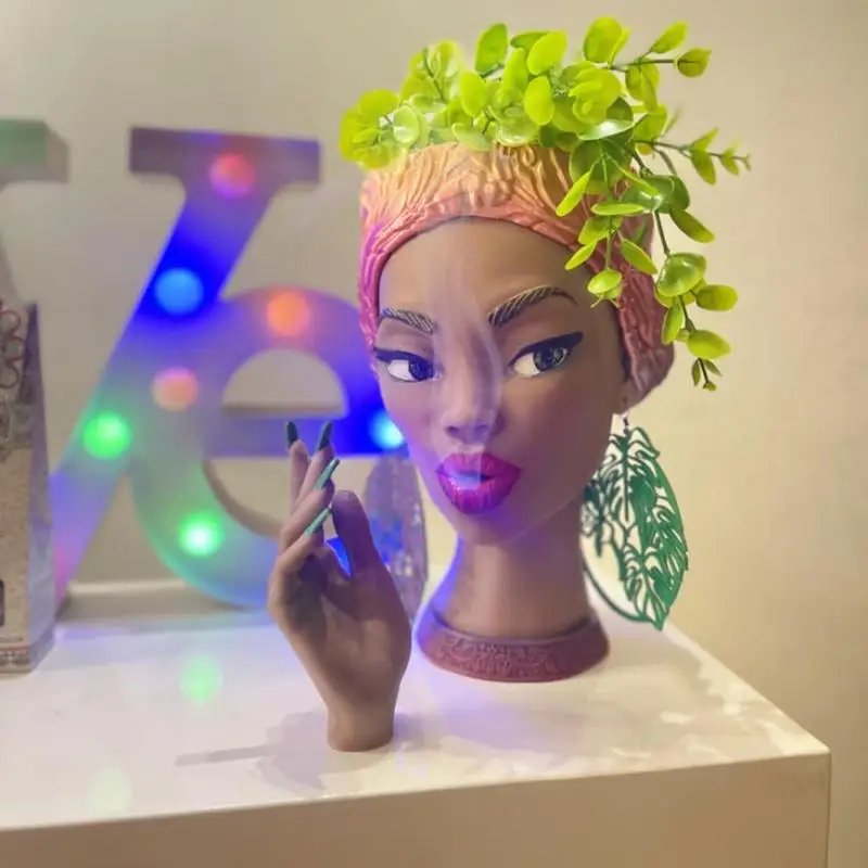 Head Incense Burner African Queen Aromatherapy Decor Desktop Statue Home Decor Incense Holder Decoration Aromatherapy Room