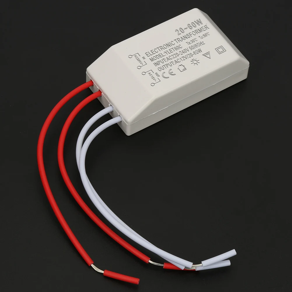 220V to AC 12V Electronic Transformer Voltage Converter 20‑60W Smart Power Supply Driver Voltage Converter Electronic Transforme