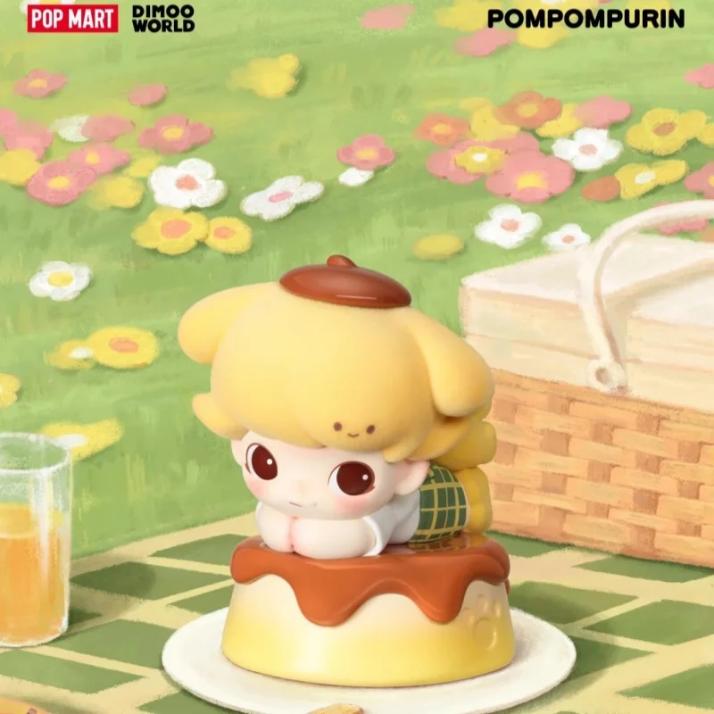 

Genuine Popmart Dimoo World × Pudding Dog And Big Ear Dog Handmade Room Decoration Collectibles Cute Toy Girls Birthday Gifts