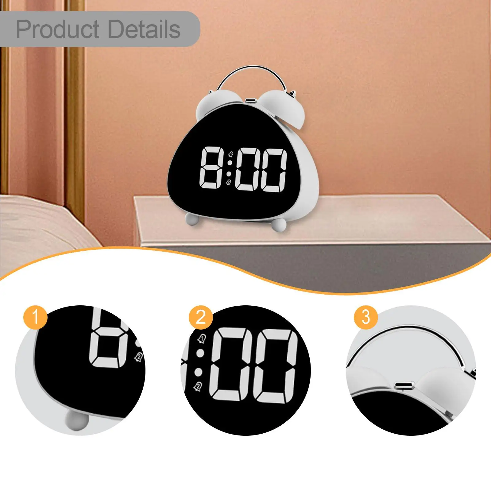 Electronic LED Alarm Digital Alarm Clock Tabletop Clock for Indoor Kids Room