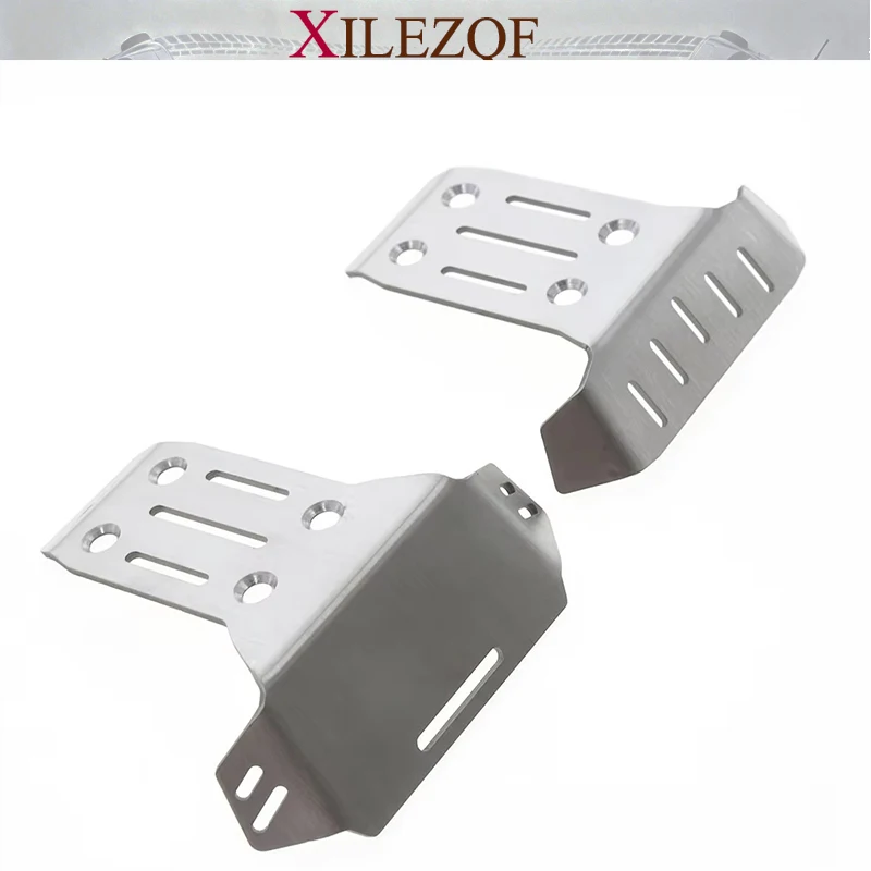 Stainless Steel Front & Rear Chassis Armor Protector Skid Plate Guard, Anti‑Collision Upgrade Accessories for 1/8 Traxxas Sledge