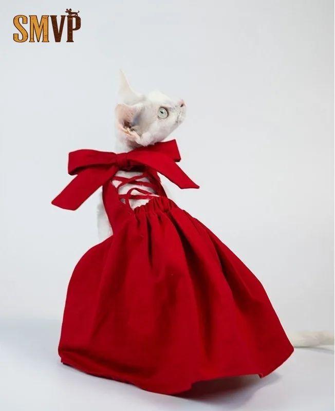 red-luxury-formal-pet-party-dress-big-bow-back-lace-up-spaghetti-strap-cotton-gown-elegant-wedding-costume-cat-clothes