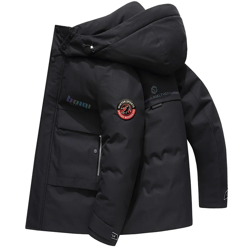 Qualità marca 90% Top White Duck Puffer uomo semplice berretto rimovibile piumino con cappuccio a prova di freddo Homme cappotto invernale