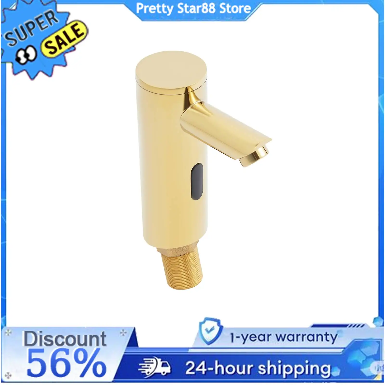 Robinet automatique résistant à la rouille, robinet à capteur d'or, Installation Simple, robinet de vanité sans contact pour maisons/bureaux/bars