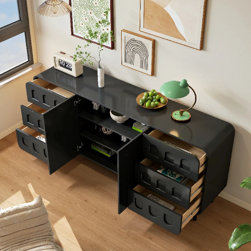 

Italian minimalist solid wood rock slab enigma cabinet retro style living room against the wall dining room side cabinet