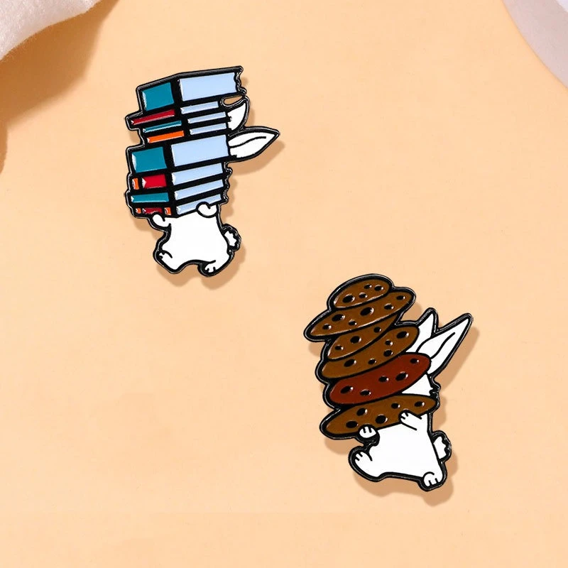 Cartoon Creative Rabbit Enamel Alloy Brooch Pin Badge DIY for Clothes Bags Shoes Hat Scarf T-shirt Jeans Accessories