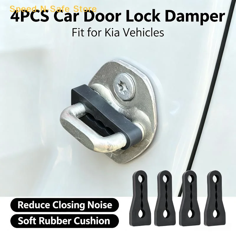 4Pcs Universal Car Door Lock Damper Buffer No Drilling Noise Cancelling Seal Gasket for Car Accessory Upgrade 2004-2024