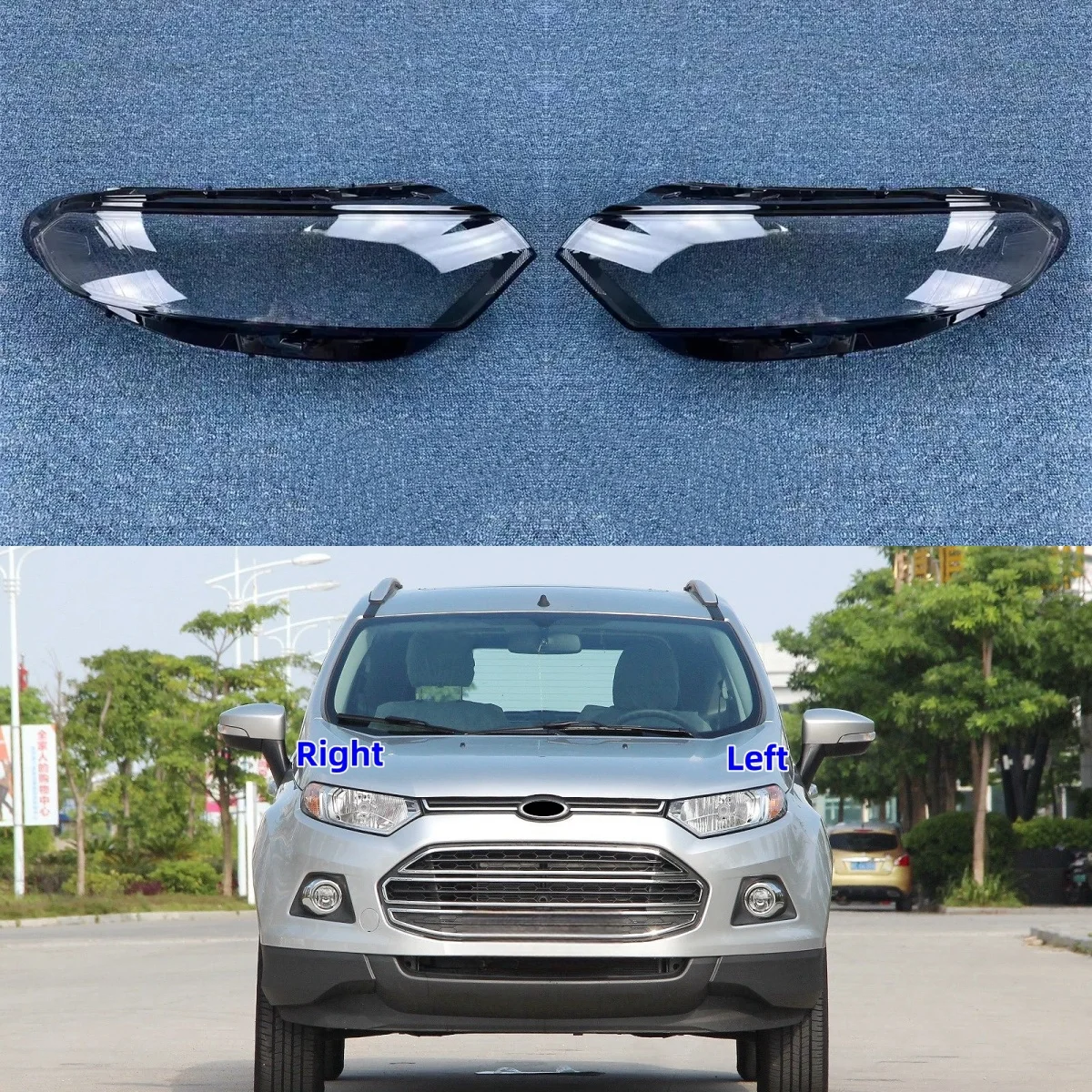 

For Ford Ecosport 2013 2014 2015 2016 Car Front Headlight Glass Lampshade Replacement Lens Glass Cover Clear Headlamp Shell