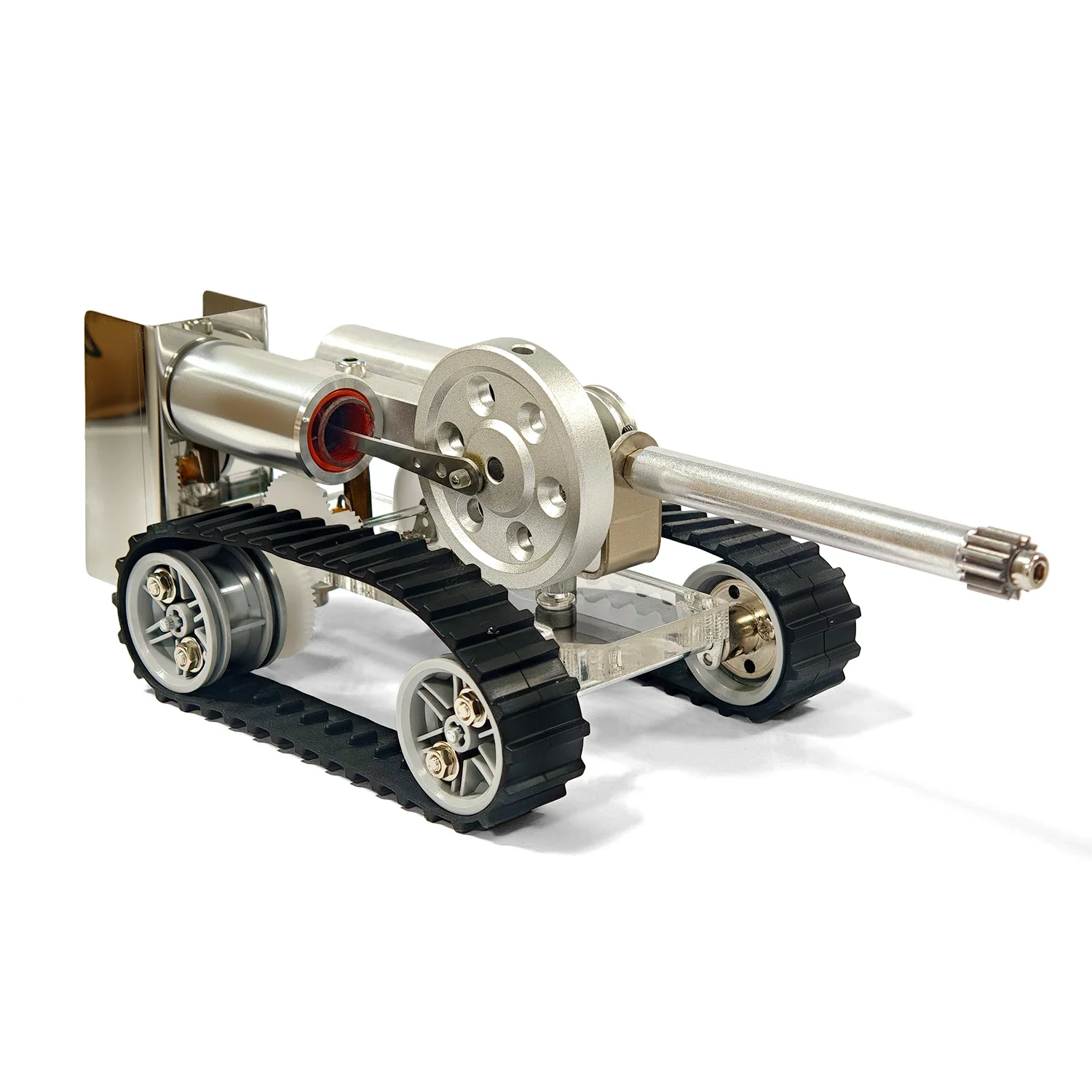 NF Model Tank Kit Retro All Metal Stirling Engine Tank Model Motor Kit Mini Generator Steam Power Science Technology Teaching To