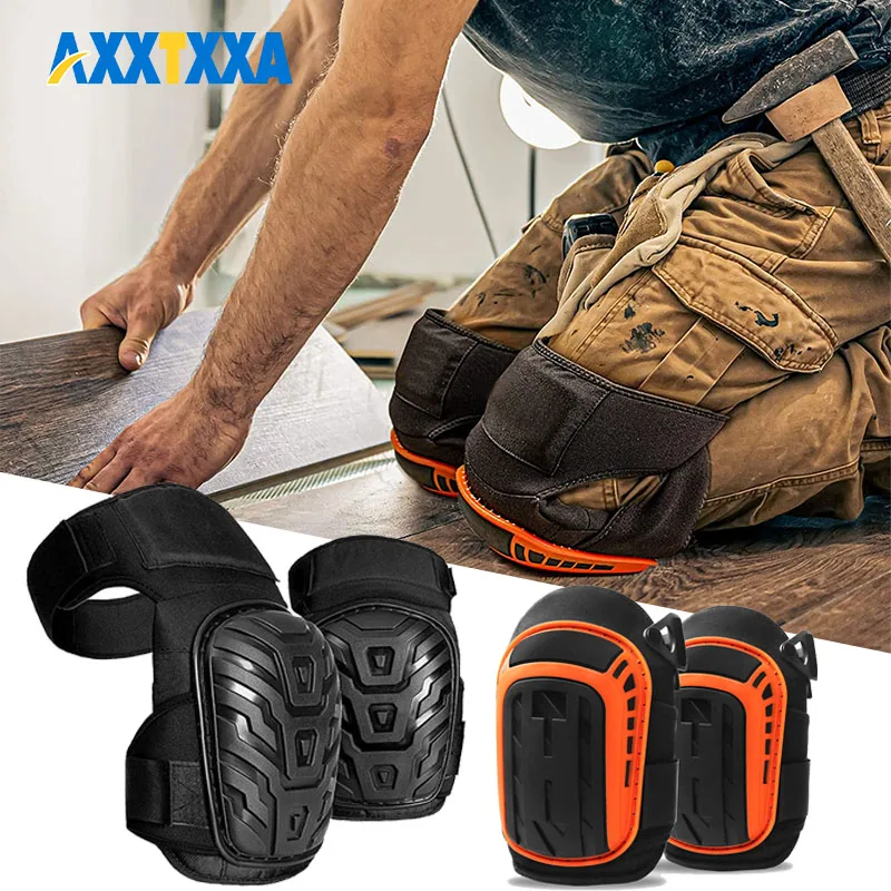 1Pair Professional Knee Pads for Work - Heavy Duty Foam Padding Gel Construction Knee Pads with Strong Adjustable Double Straps