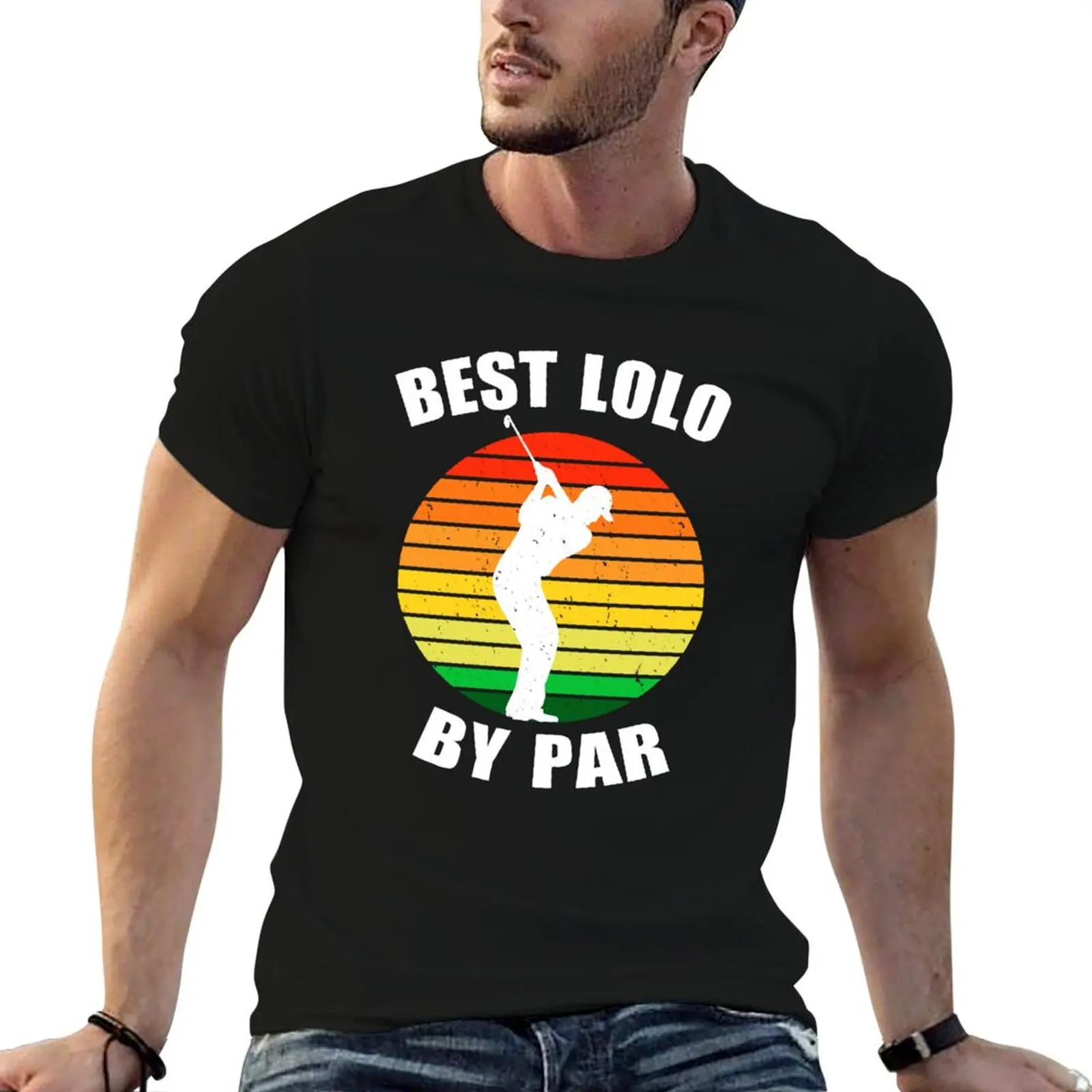 

Best Lolo By Par Men's Golf Shirt Grandpa Golf Shirts Fathers Day Christmas Gifts from Grandson Granddaughter Golfing Gr T-Shirt