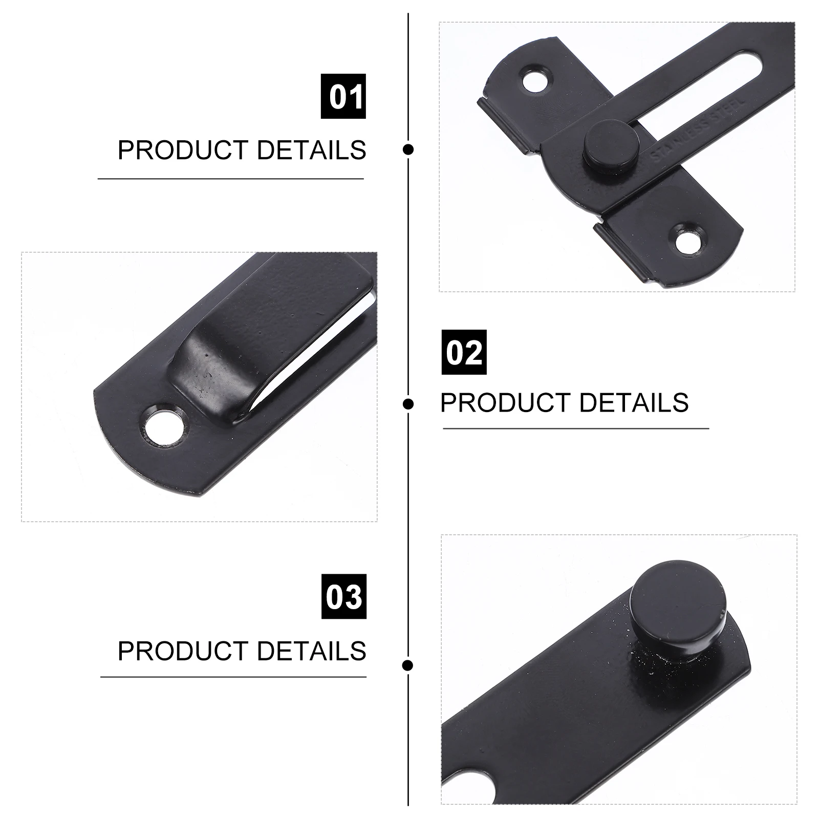 2 stks Deurslot Premium Schuifbout Klink Beveiliging Voor Achtertuin Garage Slaapkamer Raam Deur Duurzaam Slijtvast Gehard