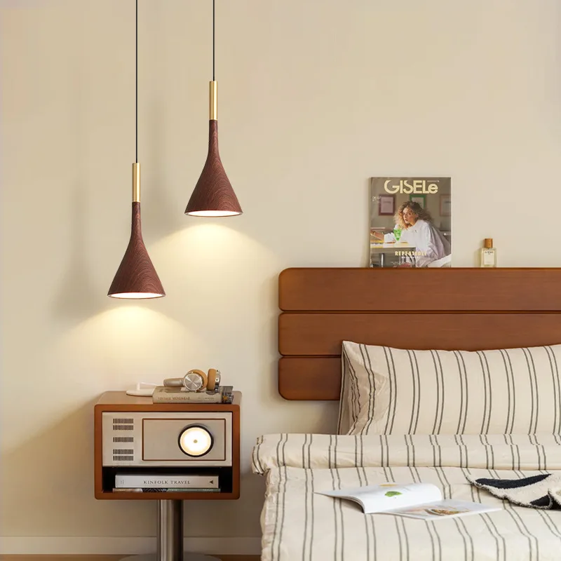 Bedhead pendant light, master bedroom, modern and simple long line single head dining room lighting, internet famous TV backgrou