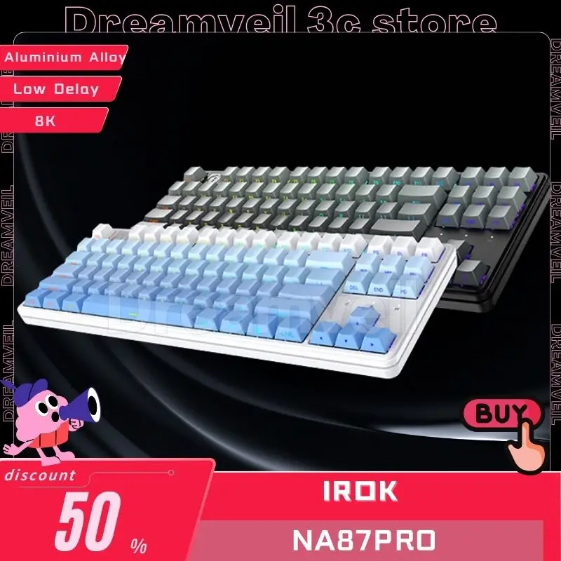 

Irok Na87 Pro Mechanical Keyboard Magnetic Switch 8K Quick Trigger RGB Game Keyboards Hot Swap Low Delay Pc Game Varolant Custom