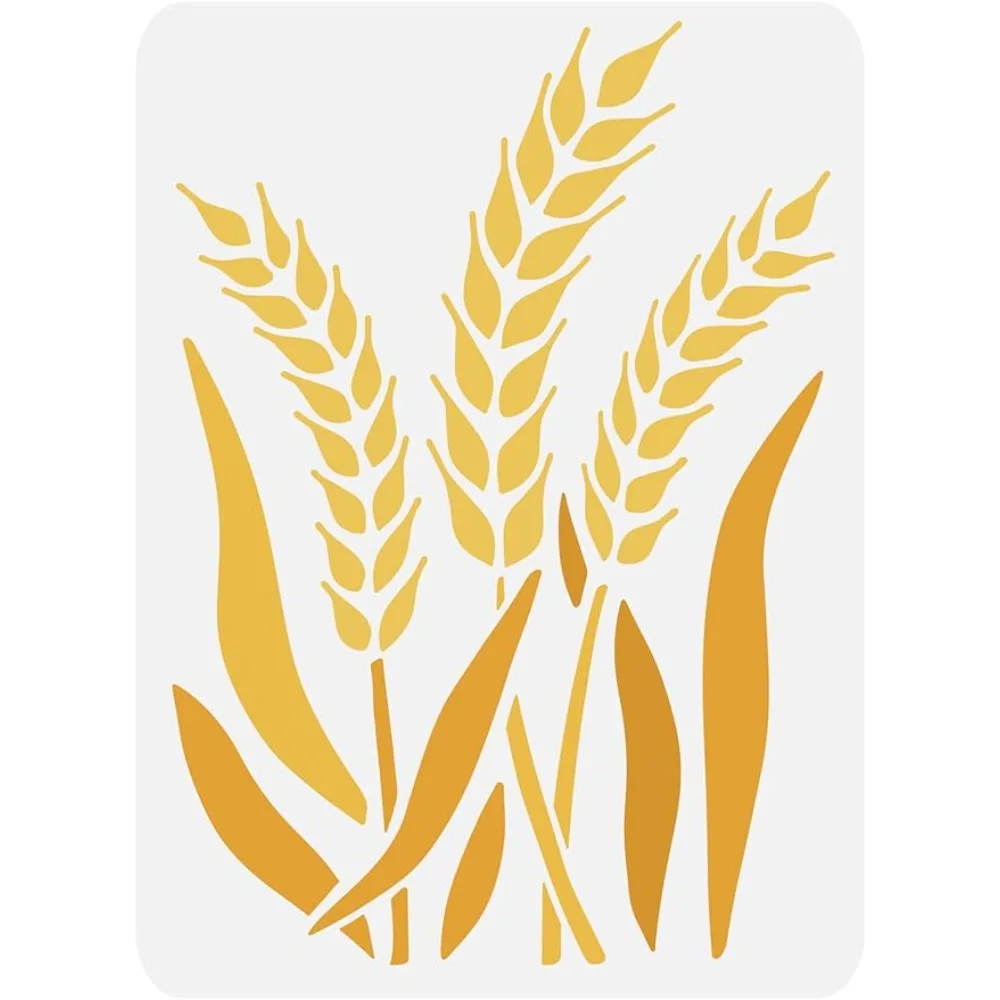 Wheat Stencil 11.7x8.3 inch Wheat Stalk Stencil Plastic Wheats Painting Stencil Reusable Wheat Pattern Stencils for Painting