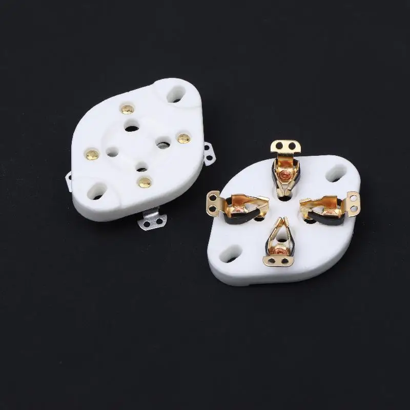 4Pin Ceramic Tube Socket For 300B 811A 572B Panel Chassis Mount Hifi Audio Vintage Tube Amplifier DIY Accessories