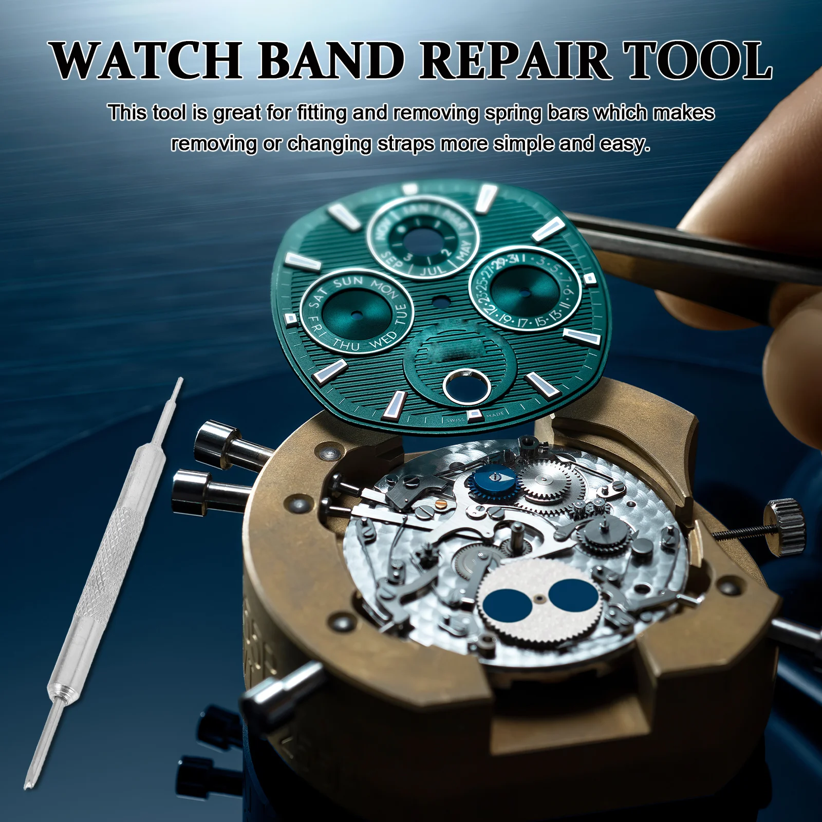 

Dual-End Band Remover Durable Easy Spring Bar Fitting Removing Strap Link Pin Repair Tool For Watchmakers Non-Removable Design