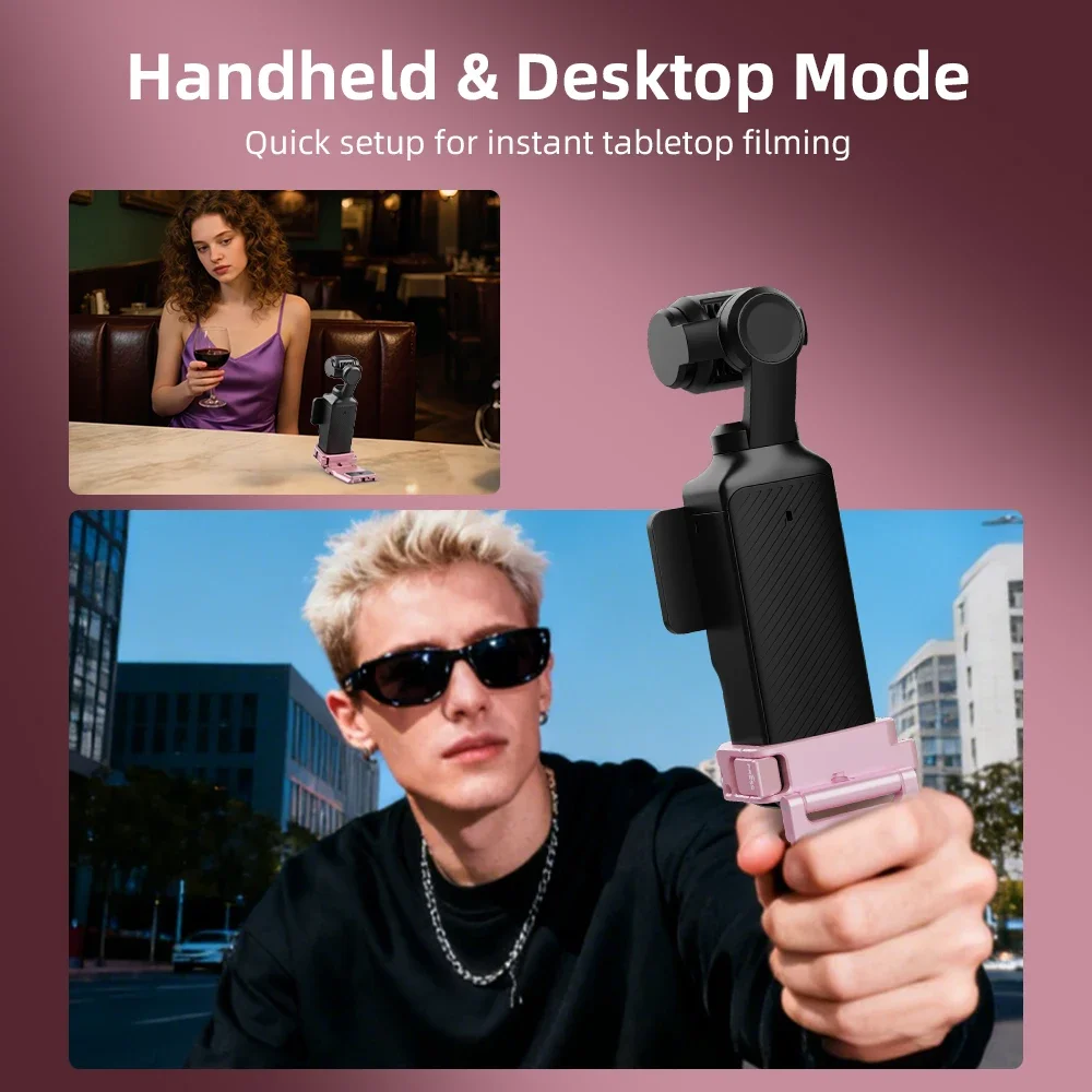 BRDRC Pocket 3 Magnetic Adapter Metal Cage for DJI Osmo Pocket 3 Accessories Protective Case Expansion Bracket Mount