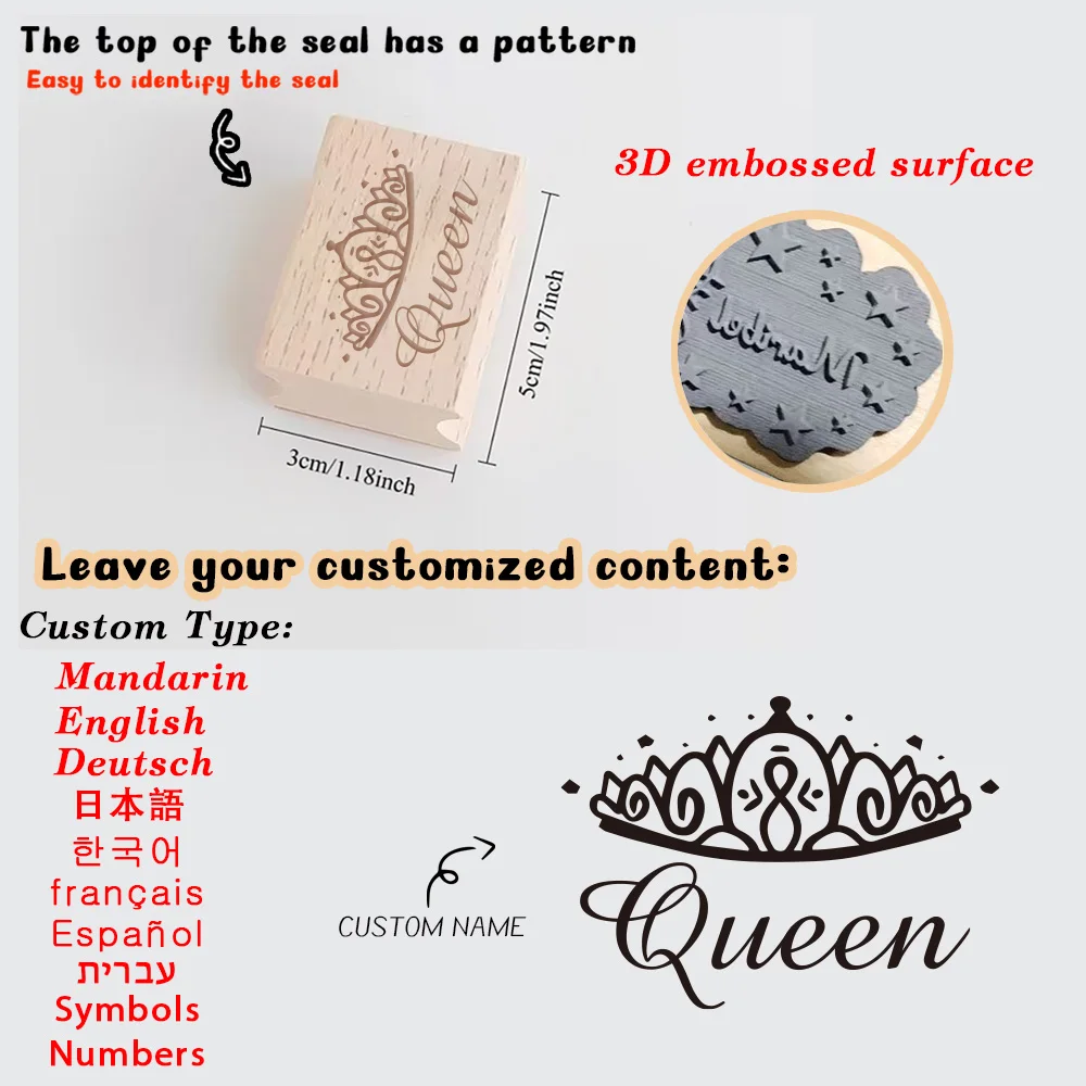 1PC Fashion Custom Name Wooden Stamp For Small Business & Office Use Custom Name Wooden Stamp For Easy Marking and ldentificatio