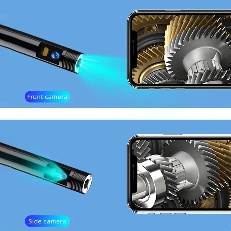 Caméra endoscopique à objectif simple/double, pour iPhone iPad IOS Android type-c, caméra d'inspection endoscopique à lumière LED pour usage industriel