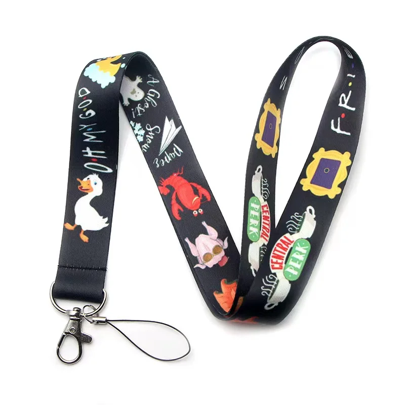 10PCS Friends Neck Strap Keychain Lanyard For Keys USB Gym ID Card Badge Holder Mobile Phone Rope Webbing Ribbon Kid Gifts