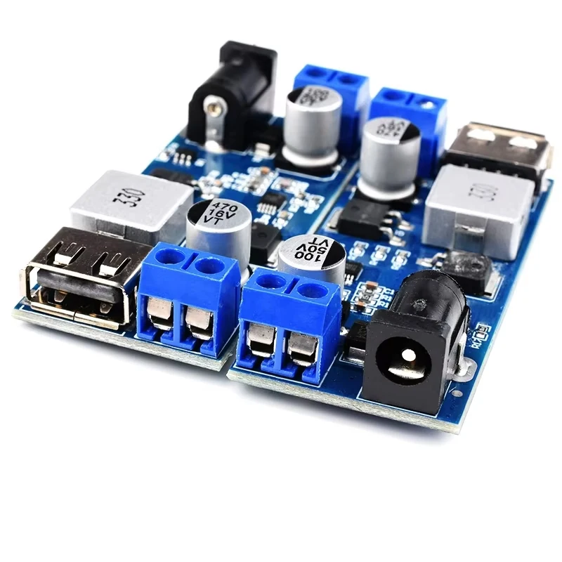 DC-DC 24V/12V to 5V 5A DC Power Supply Step-Down Module Power Converter with USB Charging