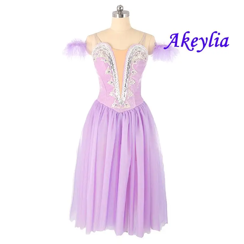 Fairy Doll Romantic Long Tutu lilac sleeping beauty group dance Classical Ballet Dress women Ballet Dance Costume purple JNBL53