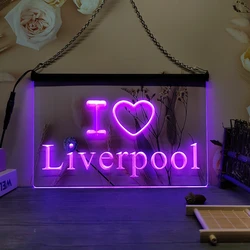 I Love Liverpool Bar Pub Club LED Neon Sign-3D Carving Wall Art for Home,Room,Bedroom,Office,Farmhouse Decor