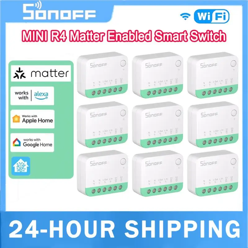 SONOFF MINIR4M Wifi Smart Switch Matter Light Switch Universal Breaker Smart Home Controller Work With Alexa Google Assistant