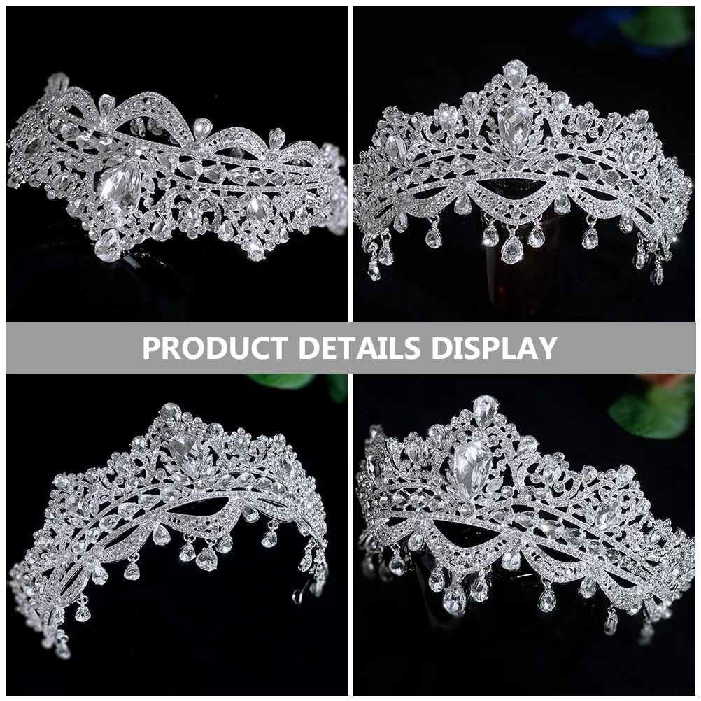 

Rhinestone Crown Headband Lightweight Elegant Bridal Tiara for Wedding Bride Headpiece Sparkling Rhinestone Hairband