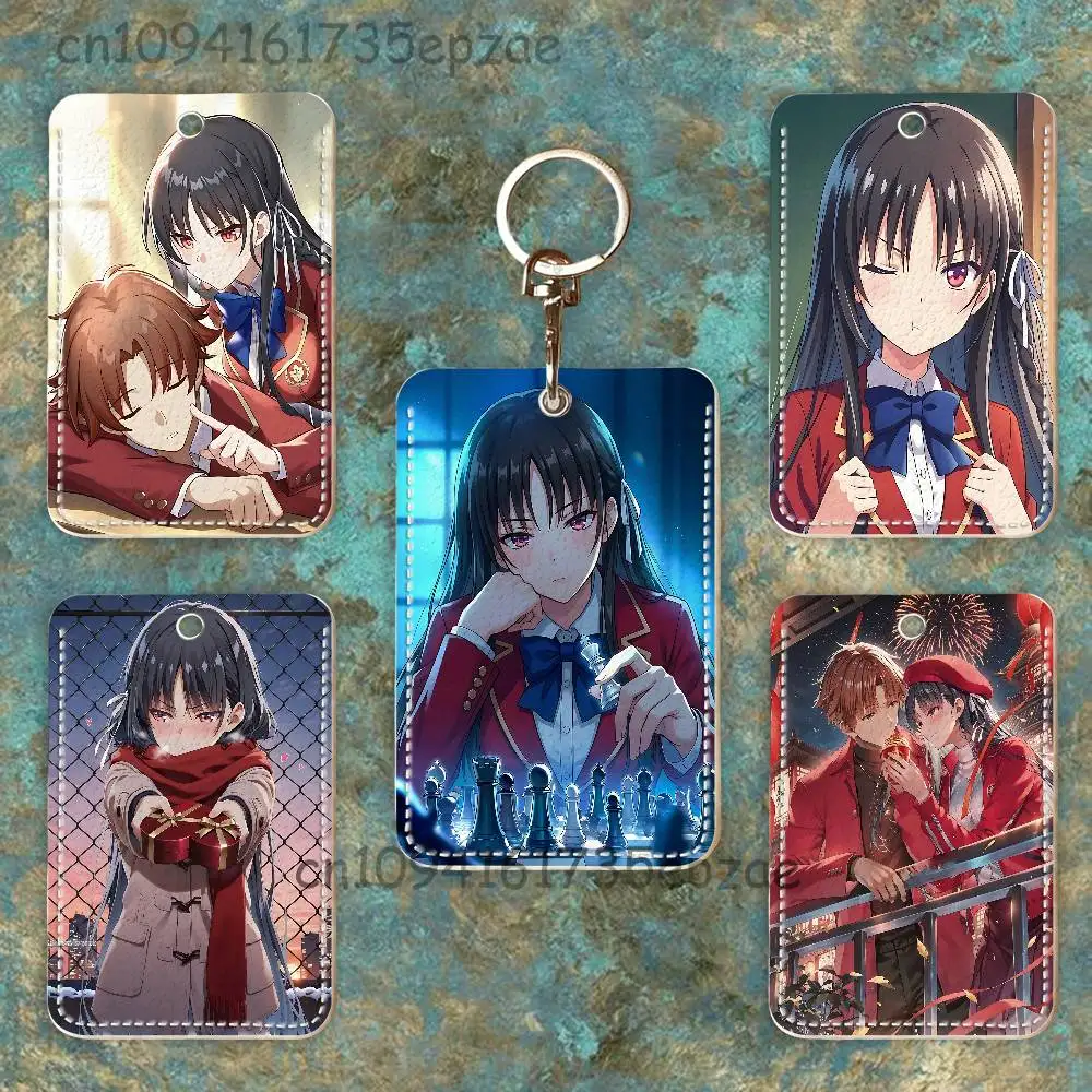 

H-Horikita Custom Access Card Case Leather Card Holder Keychain Key Ring Transportation Card Case Gifts