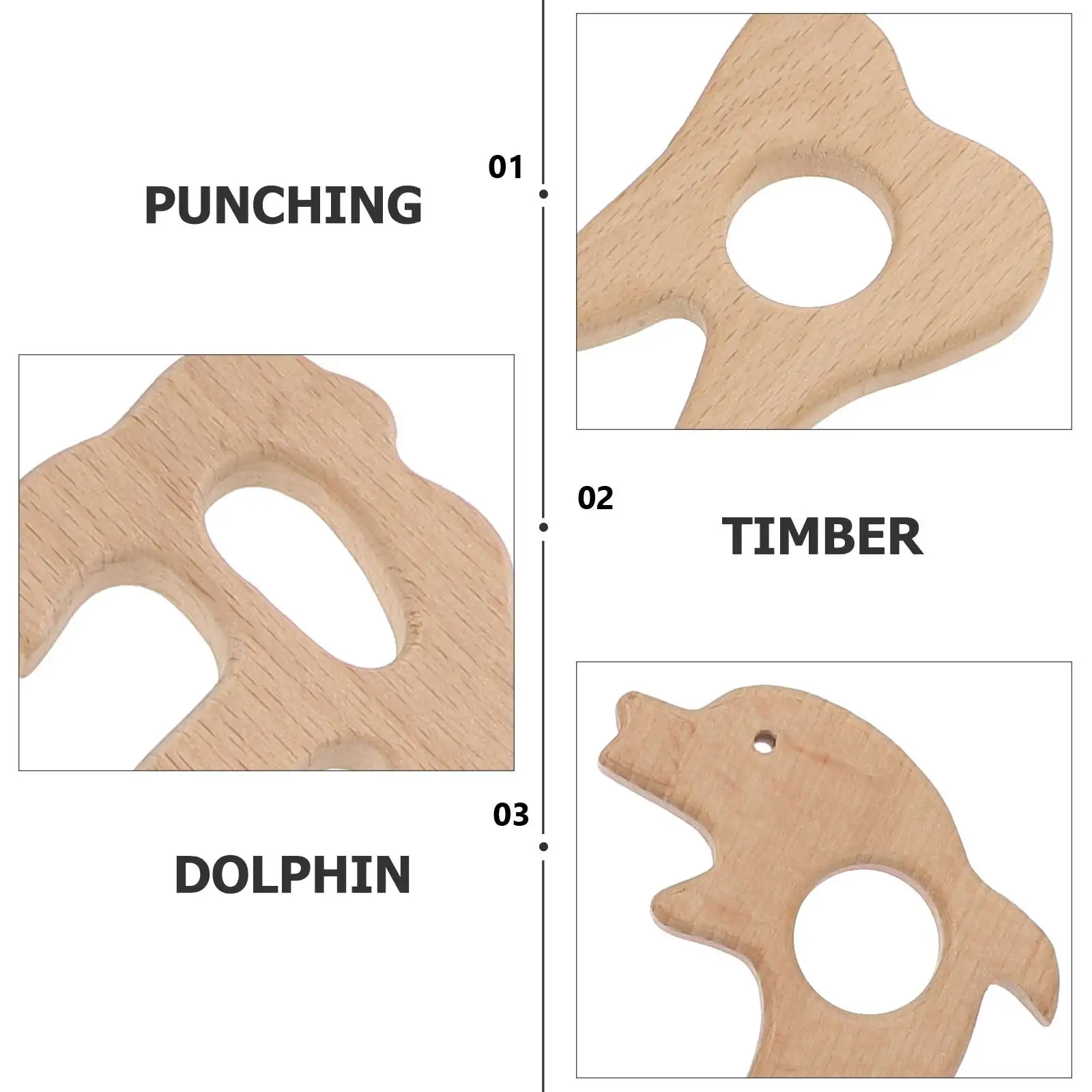 10Pcs Adorable Baby Teethers Cartoon Design Safe Beech Material Infant Chewing Supplies for Teething Relief New Mom Gifts