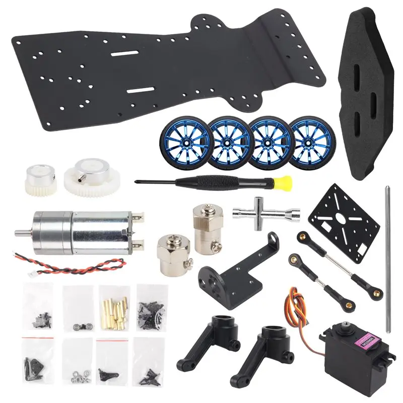B05C-4 Wheel DIY Servo Robot Car 4WD Chassis Smart Car Parts For Arduino Car Platform With Metal Servo Bearing Kit Gear Control