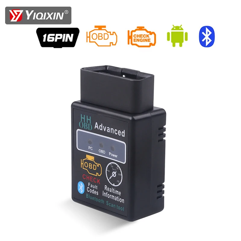 

OBD2 Автомобильный диагностический инструмент Автомобильный сканер HHOBD ELM327 V2.1 Черный Super MINI CAN Беспроводной адаптер Trouble Inspection