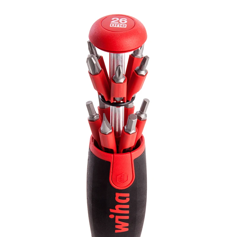 Wiha 40907 26-in-1 LiftUp Screwdriver Sets with Magazine Bit Holder Mixed with 13 Double Bits