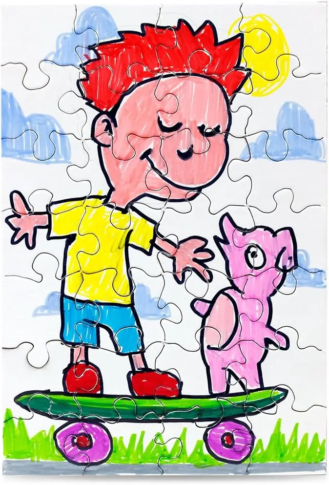 100 puzzles vierges - 5,5 x 8 pouces, 28 pièces chacun - Invite Hygloss DYI Party, parfait pour la décoration, les activités pour enfants, A