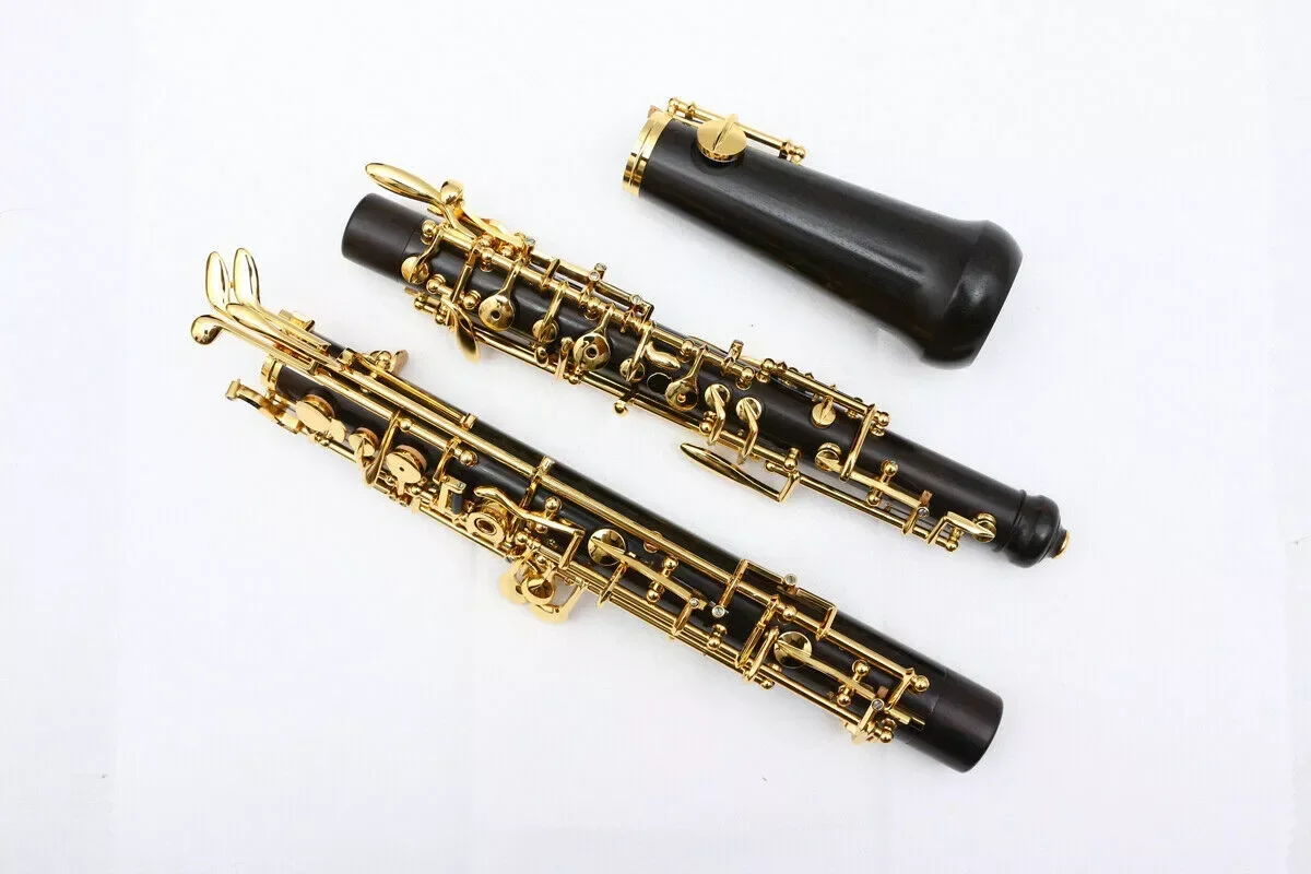 New C Key Oboe in Ebony Wood with Forked-F Resonator and Gold-Plated Left F Key