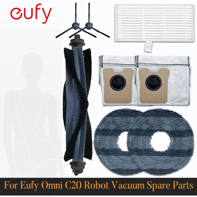 สําหรับ Eufy Omni C20 หุ่นยนต์สูญญากาศอะไหล่หลักแปรงด้านข้าง HEPA FILTER Mop ผ้าถุงเก็บฝุ่นอุปกรณ์เสริมวัสดุสิ้นเปลือง