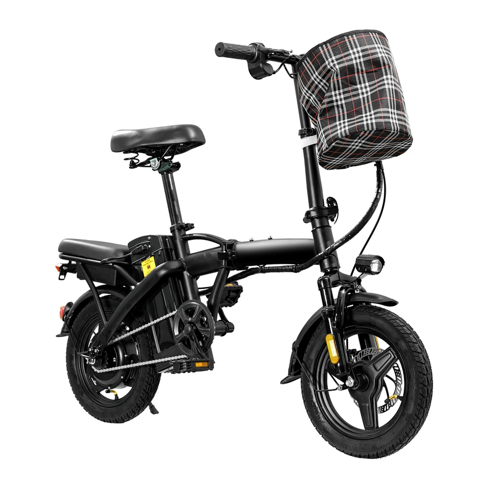 T5 14-inch Foldable Electric Bike 48V 750W Peak Power 20MPH 499Wh Long Range Lightweight Ebike with Dual Disc Brake And Basket for Adult Commute 22 Miles image 8