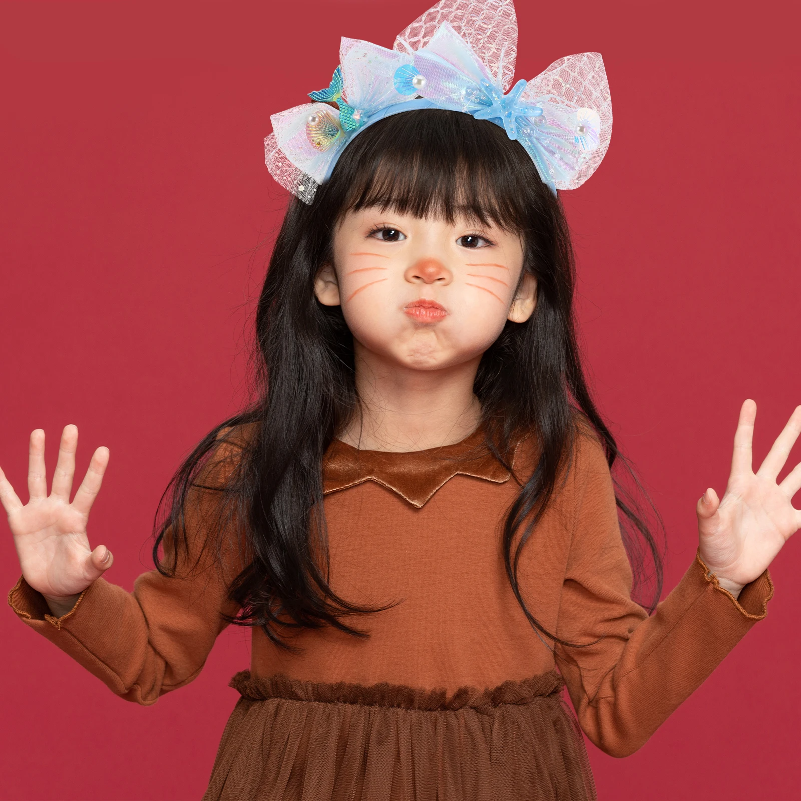 

2 шт., ленты для волос русалки, блестящие повязки на голову с блестками, розовые аксессуары для волос для вечеринки на открытом воздухе