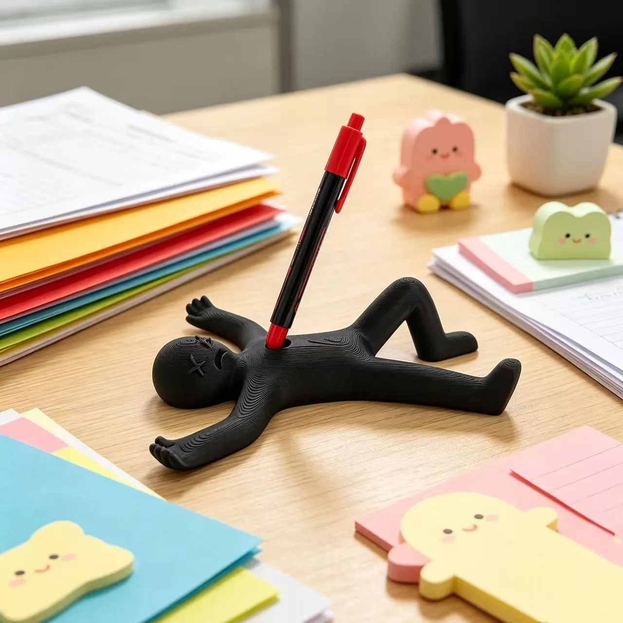 Stick Man pen holder, office/study/desktop, contour design, unique visual effects, suitable for school season and Christmas gift