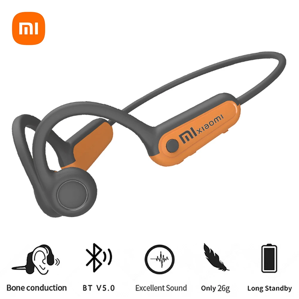 Xiaomi Mijia prawdziwe przewodnictwo kostne słuchawki sportowe bezprzewodowe słuchawki Bluetooth kompatybilny zestaw głośnomówiący z mikrofonem do