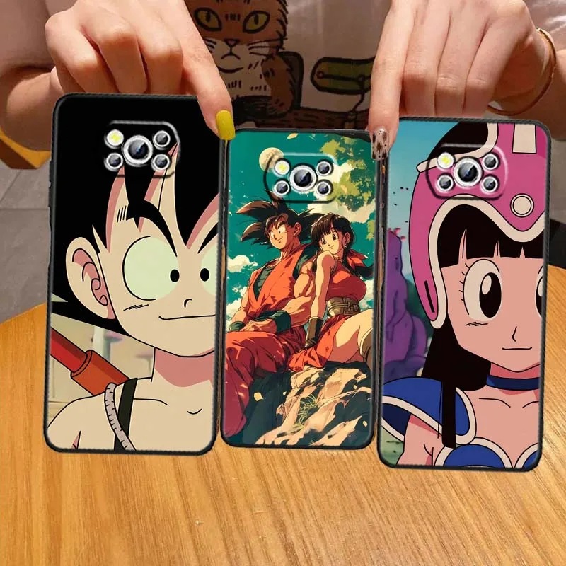 Funda Dragon Ball Chichi Son Goku para Xiaomi Mi Poco F3 F4 F5 F6 X3 X4 X5 X6 X7 M3 M4 M5 M6 M7 GT Pro 5G, color negro