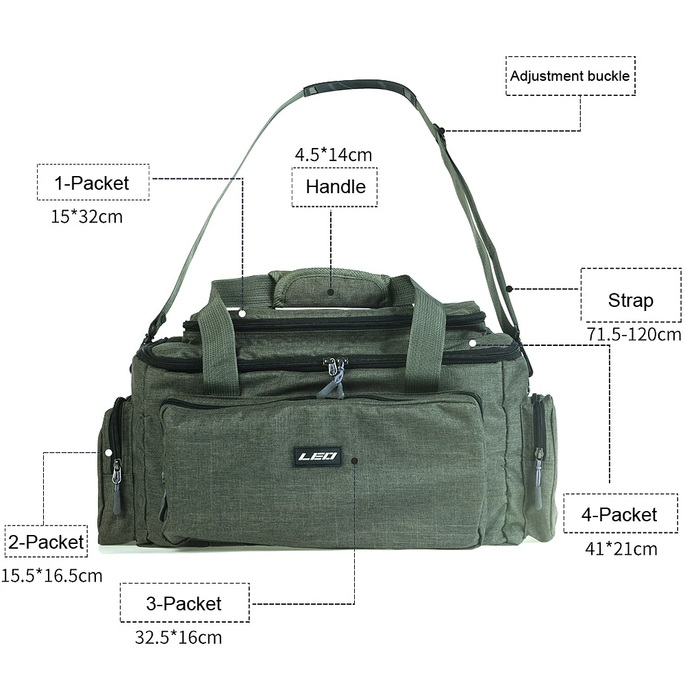 Large Capacity Nylon Cloth Shoulder Messenger Shoulder Multifunctional Fishing Bag, Fishing Tackle Reel Camera Storage Bag