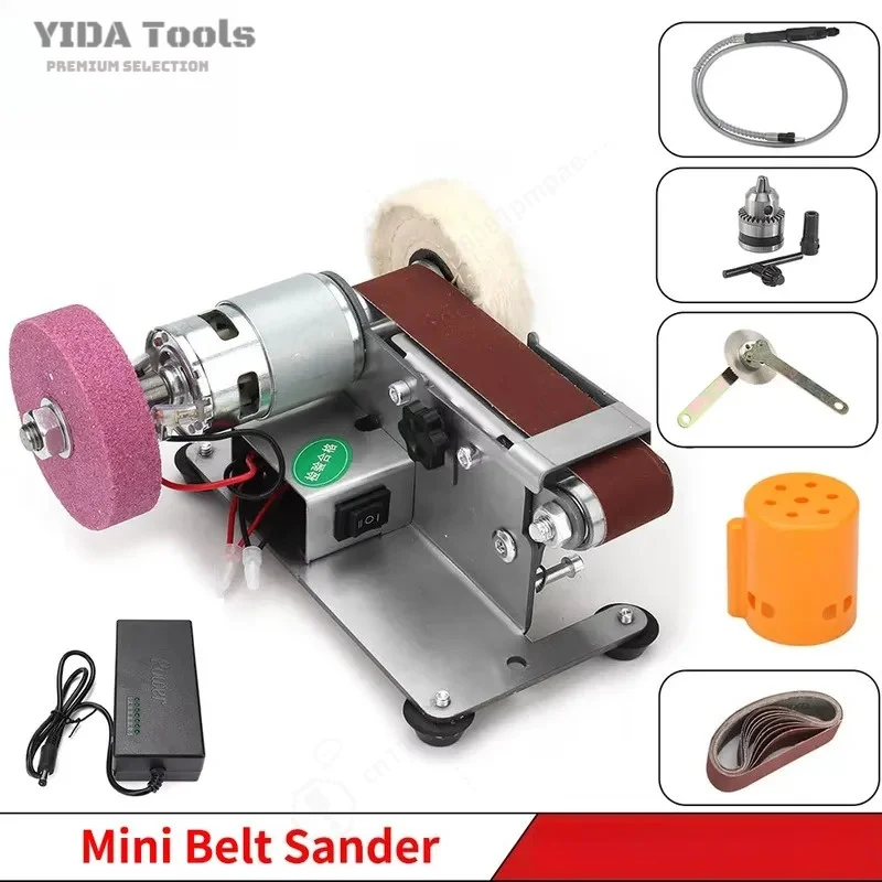 110V 220V Mini Electric Belt Sander DIY Polishing Grinding Machine Multifunctional Grinder Cutter Edges Sharpener