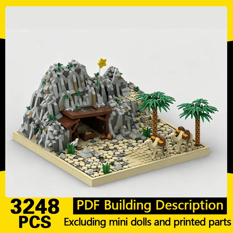 

City Street View Model MOC Building Bricks Nativity Scene Diorama Modular Technology Gifts Holiday Assemble Children Toys Suit