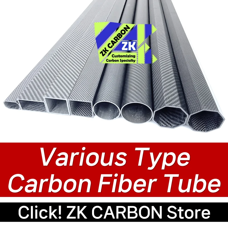 ZKCARBON 1pc 500mm 600mm High Quality Carbon Fiber Square Tube OD 10mm 12mm 15mm 18mm 20mm 22mm 25mm 30mm Twill Plain Weave Matt