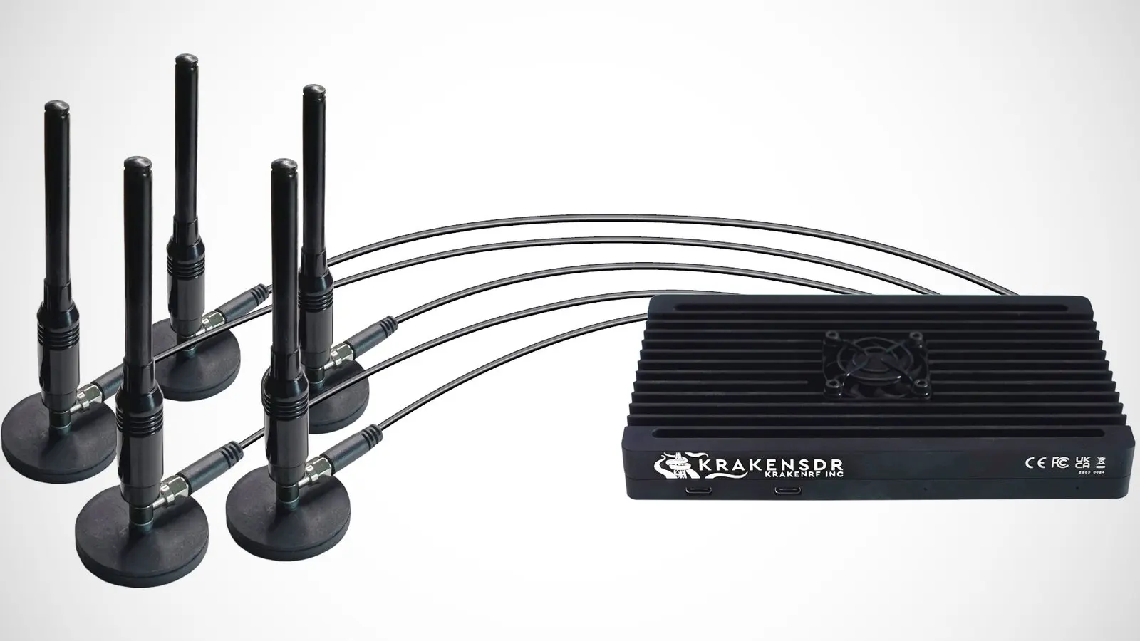 KrakenSDR 5‑Channel Phase‑Coherent Software Defined Radio 24‑1766MHz Synchronized RX Receiver For Radio Direction Finding Passiv