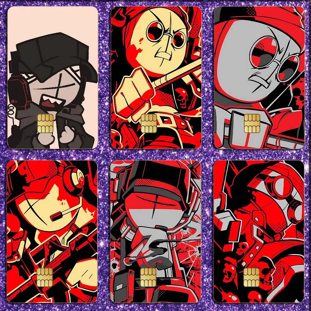 

D-Deimos M-Madness C-Combat Credit Card HD Stickers Game Card Decal Card Matte Film Skin Small Chip Waterproof Sticker