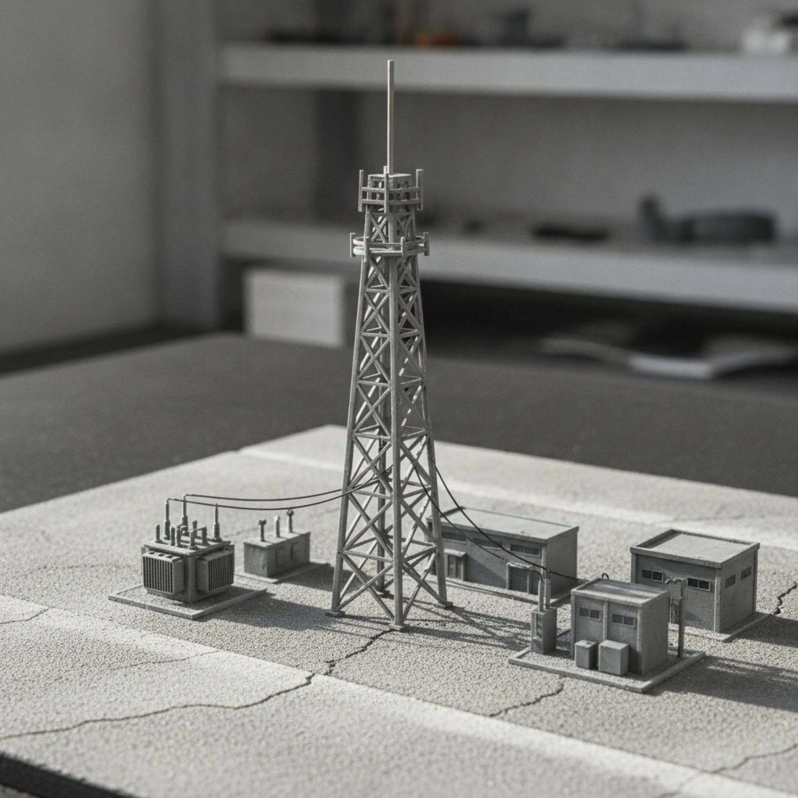 Transmission Mast Model Unassembled Communications Mast Model Lightweight for Diorama Builders, Sandbox Play